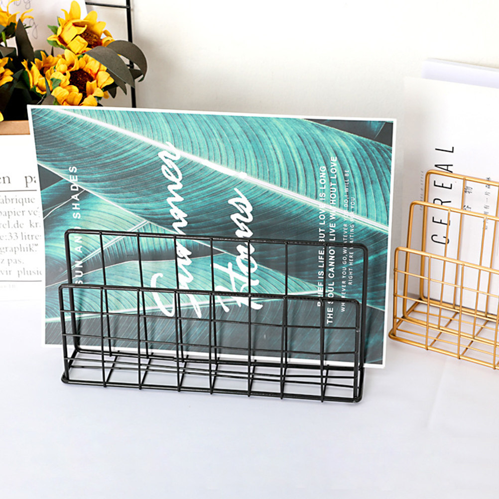 Magazine Holder Rack - Metalowy organizer na biurko do przechowywania