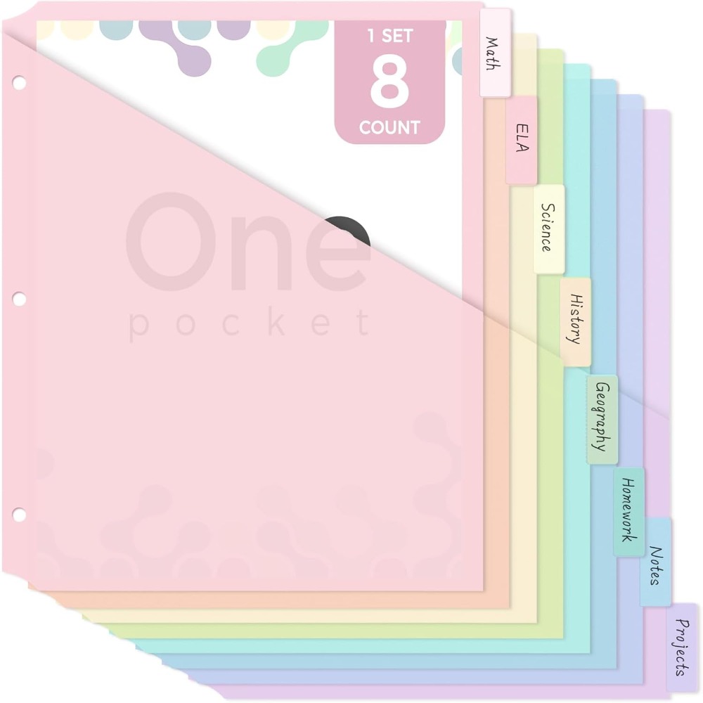 Tab Divider A4 - 8 szt. przekładek do segregatora A4