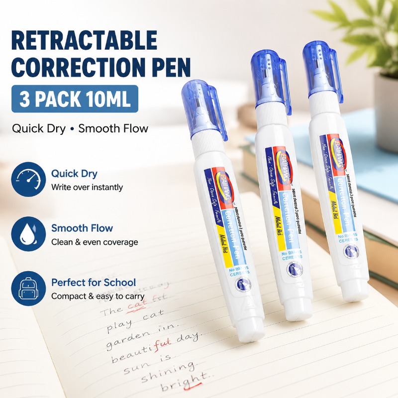 Correction Pen Fine - Szybkoschnący płyn korekcyjny, biały płynny gumka