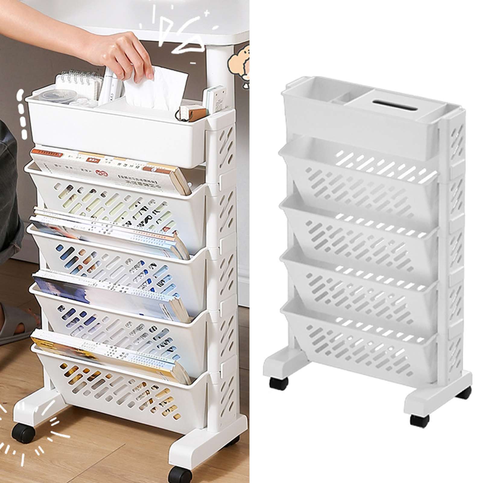 Ruchoma półka na książki Obrot – Magazine Holder Rack recenzja i cena